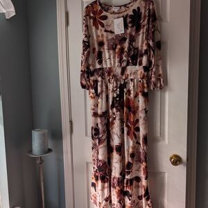 Floral Long Sleeve Maxi Dress